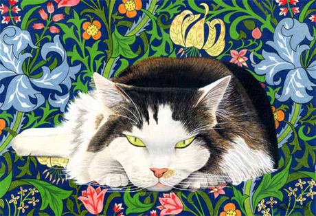 Cat with lilies