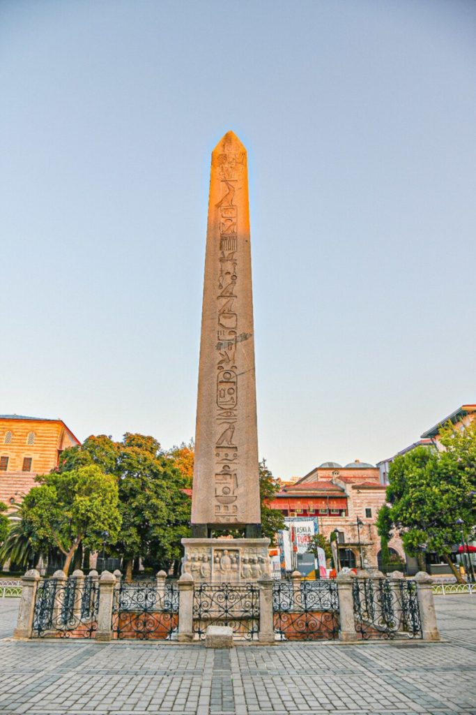 The Obelisk of Theodosius rising above the old Hippodrome site in Istanbul